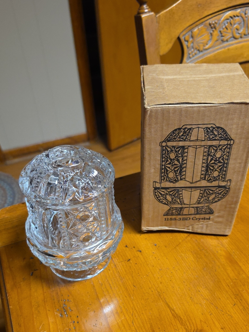 Homco Clear Cut-Glass Fairy Lamp With Box